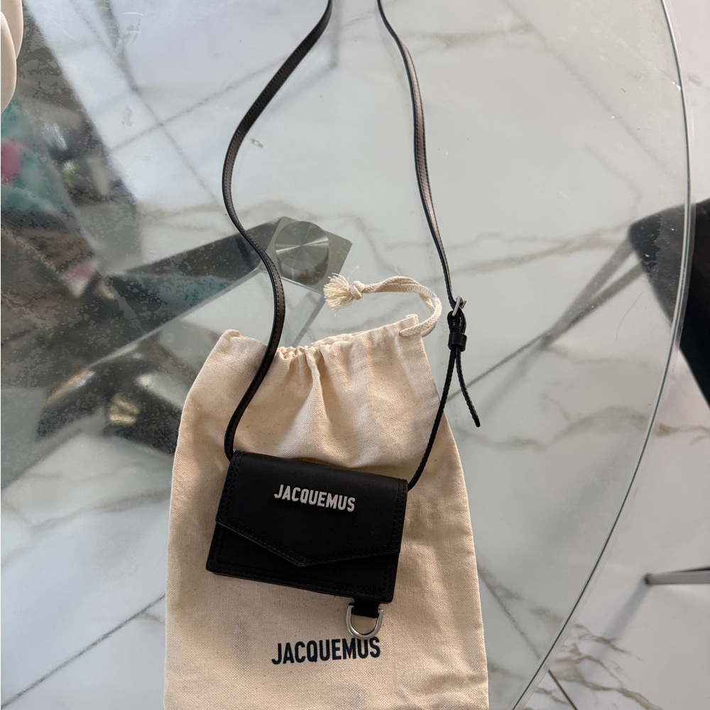 Jacquemus Black Mini Leather Crossbody with Silver Logo - Picture 4 of 4